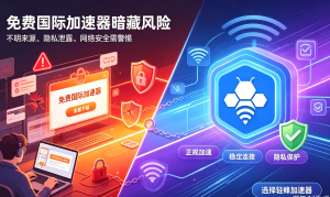 免费的国际加速器暗藏风险，企业办公总卡顿该用什么加速?